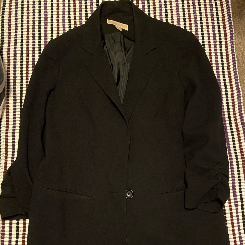 Women’s Michael Kors Ruffle 3/4 Sleeve Blazer